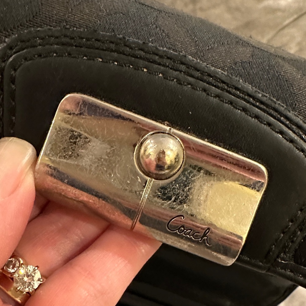 Coach Black and Silver Signature Clutch - Picture 10 of 10